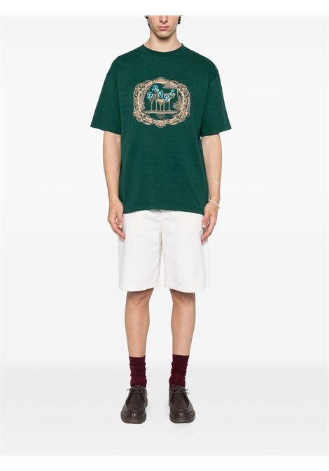 T-shirt con stampa in verde Drôle De Monsieur - uomo DROLE DE MONSIEUR | TS255CO002DGN